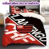 Flamengo football soccer Pattern Bedding,Quilt Set Quilt Cover Pillowcase Home Birthday Gift (1*duvet cover+2*pillowcase,without core)