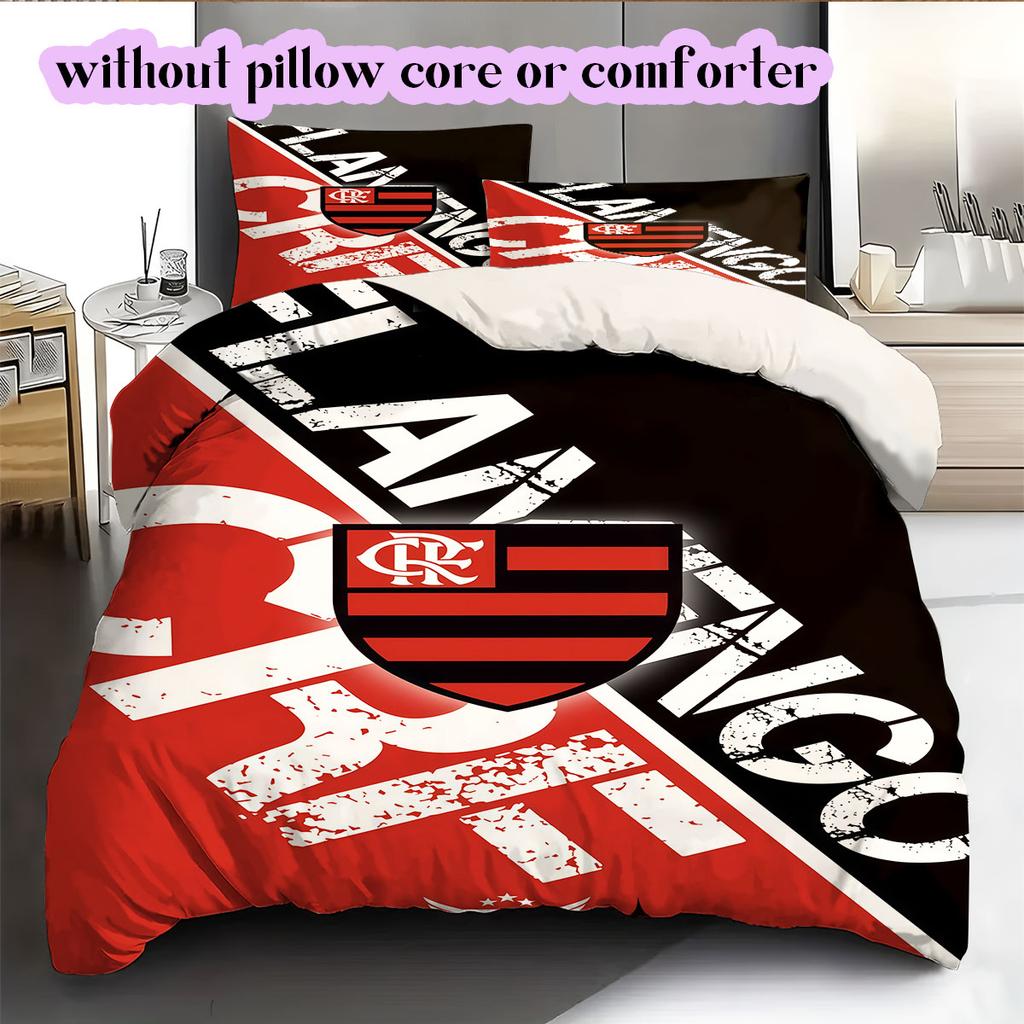 Flamengo football soccer Pattern Bedding,Quilt Set Quilt Cover Pillowcase Home Birthday Gift (1*duvet cover+2*pillowcase,without core)
