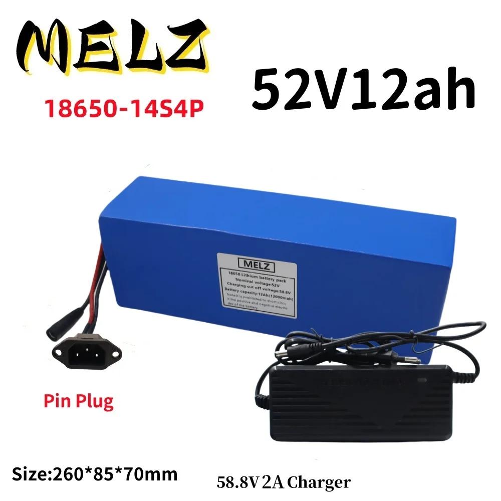 52 В 12 Ач 18650 литиевый аккумулятор 12000 мАч 14S4P подходит для встроенного зарядного устройства BMS 250-1000 Вт + 58,8 В 2A