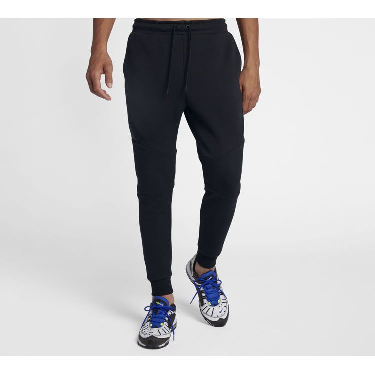 Nike Брюки для бега из флиса с манжетами, мужские штаны, черные 805163-010