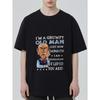 Crewneck T Shirt Black Grumpy Old Man Cartoon Character with Sarcasm Quote for Casual Wear and Humor Lovers
