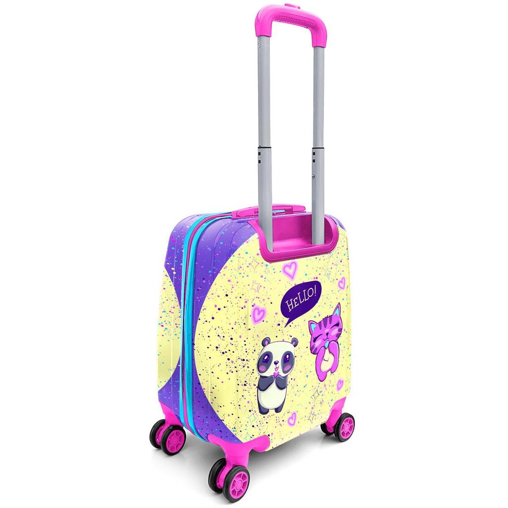 coral high Детский детский чемодан с фиолетовым и розовым рисунком для девочек в стиле аниме 16705