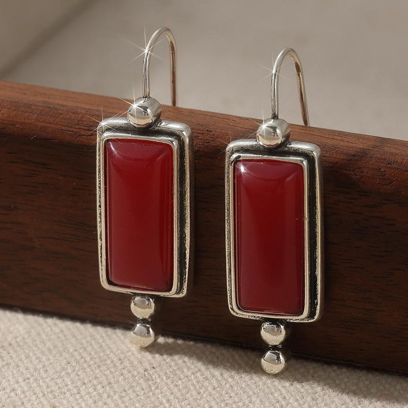 Винтажные серьги-подвески с синтетической бирюзой и серебристым покрытием, женские, этнический стиль, универсальные, фестивальные, памятные подарки