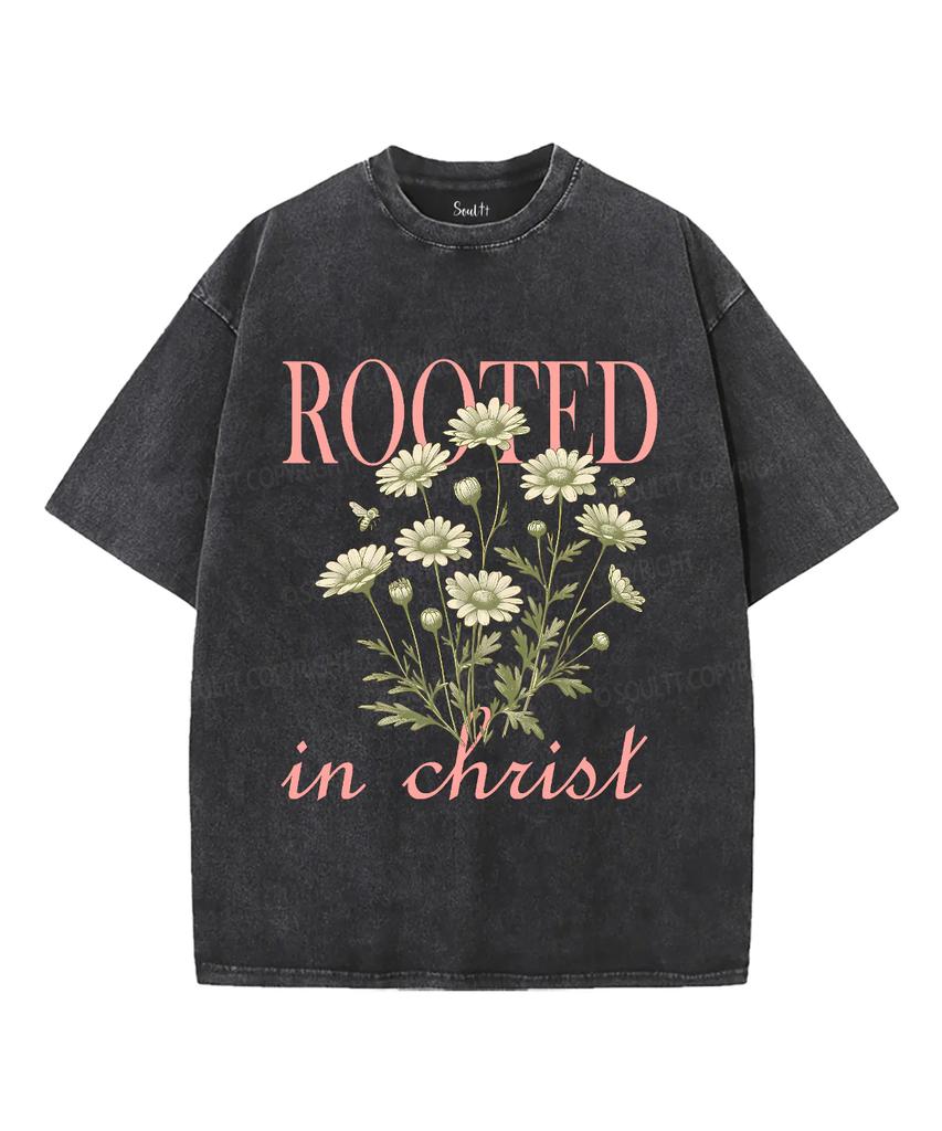 2026 Hot Sale Flower Rooted Printed T-shirt Fashion Washed Oversized T Shirt Summer Short Sleeve Cotton Tees Tops Men Women Casual Clothing