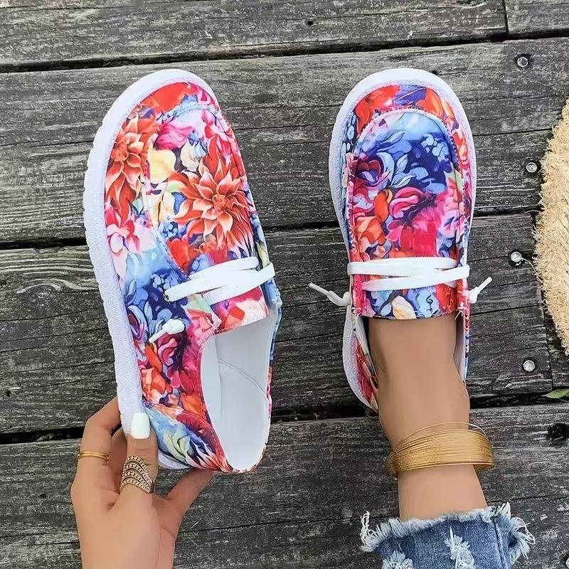 Slip-on Shoes 2025 New Platform Plate Shoes Lace-up Low-top Plus-size Fashion Athleisure Single Shoes for Women