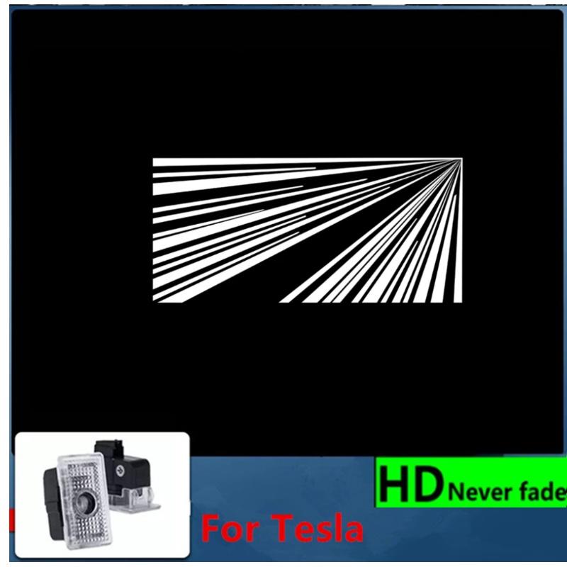 bjzqr4 2PCS Car Door HD LED Lamp Projector Courtesy Welcome Light For Tesla Model 3 S X highland Model Y 2025