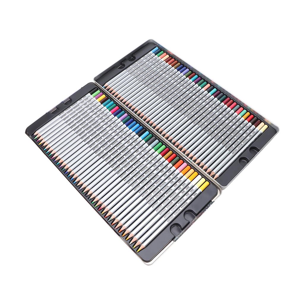 72 Pcs Color Painting Pencil Rich Saturation Soft AntiCrack 3.3mm Refill Art Graffiti Tool with Iron Box