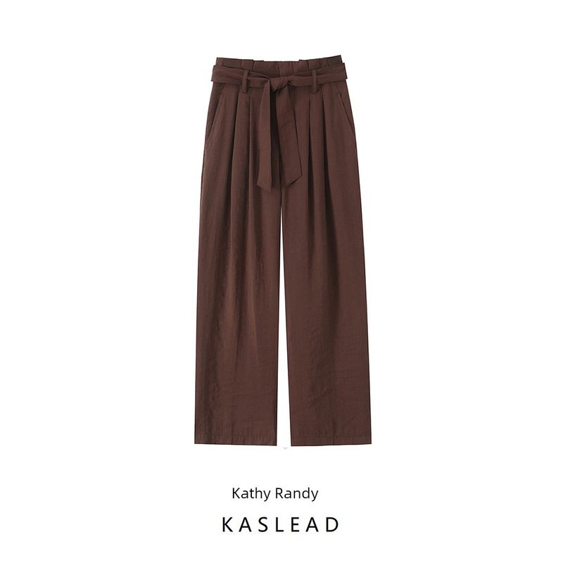 Kaslead New Women Clothes Western Style Fashion Simple and Versatile With Belt Wide Leg Pants 7484073