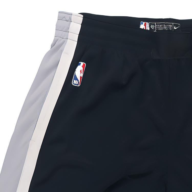 Nike San Antonio Spurs SW Fan Edition 19-20 Season Icon Edition Color Block Striped Basketball Shorts Men Shorts Black AJ5650-010