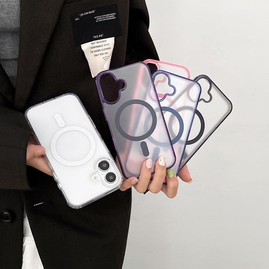 Роскошный магнитный чехол для телефона с беспроводной зарядкой для iPhone 16 15 Pro Max 16 Plus iPhone 14 13 12 11 для Magsafe полупрозрачная противоударная задняя крышка