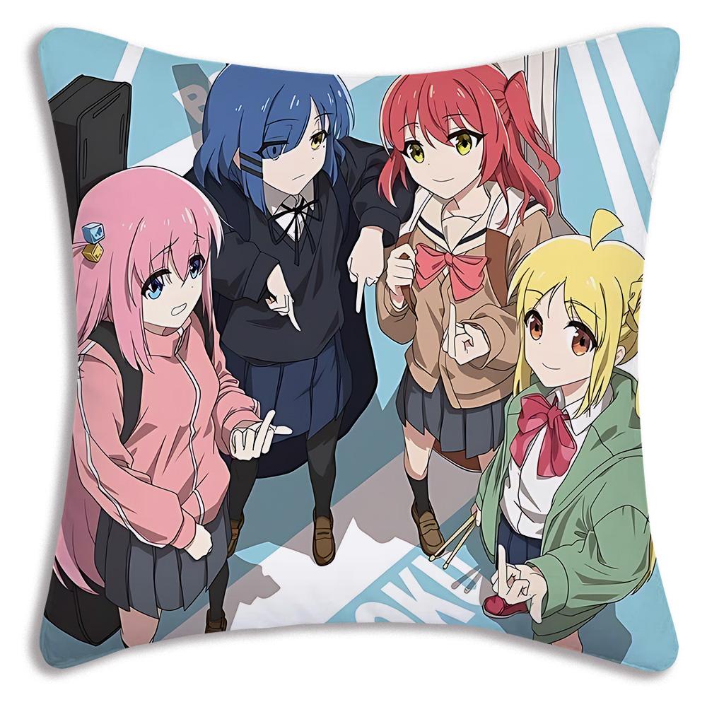 Аниме B-Bocchi the Rocks Наволочки Мультяшная Декоративная Подушка для Дивана Домашняя Двусторонняя Печать Короткий Плюш Милая Наволочка