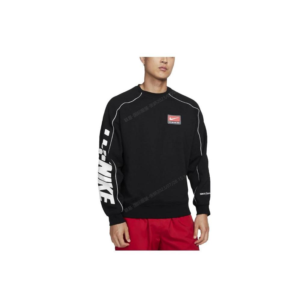 Nike Толстовка свободного кроя с круглым вырезом и длинными рукавами с буквенным принтом, мужская толстовка черного цвета FB7261-010