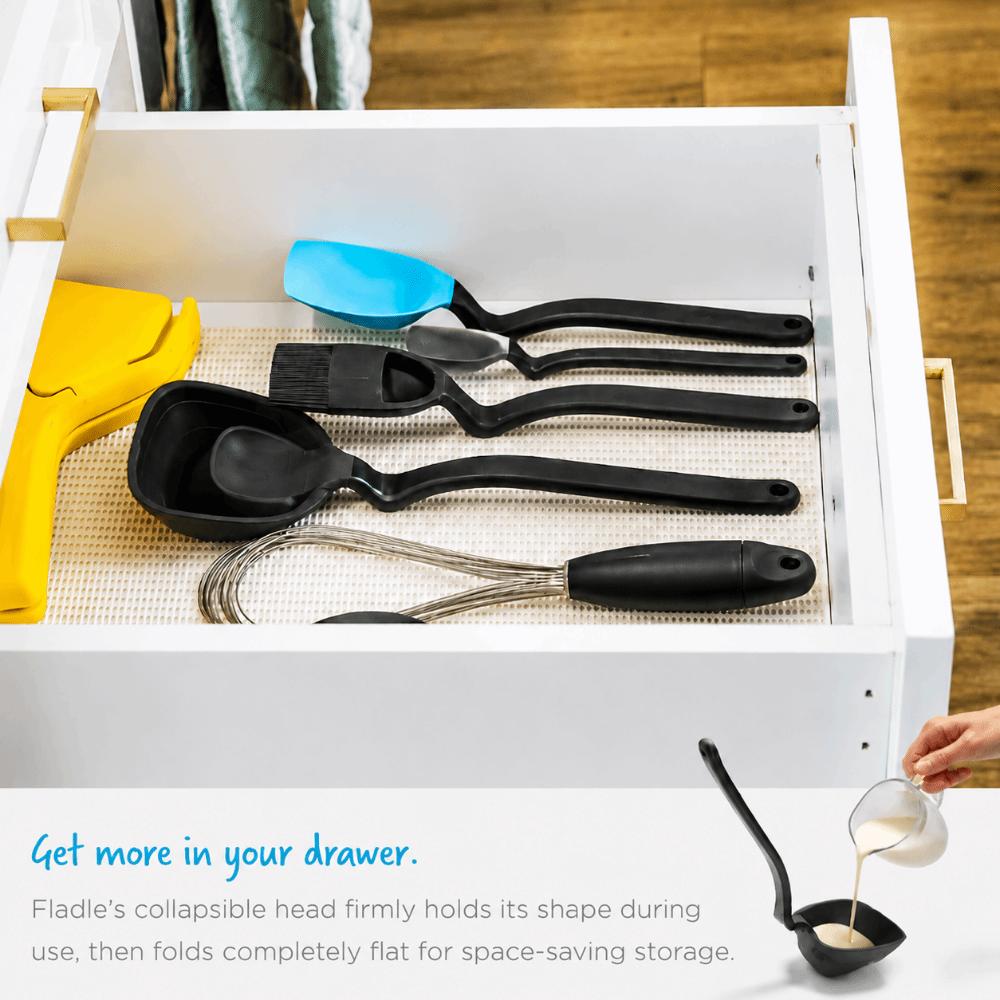 Multifunctional Folding Flat Design Soup Spoon Long Handle Cooking Utensils Tool  Restaurant