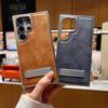 Роскошный кожаный чехол-держатель со скрытым металлическим покрытием для Samsung Galaxy S24 Ultra S22 Plus S23 Fe S24Ultra 24+ с подставкой и противоударным чехлом