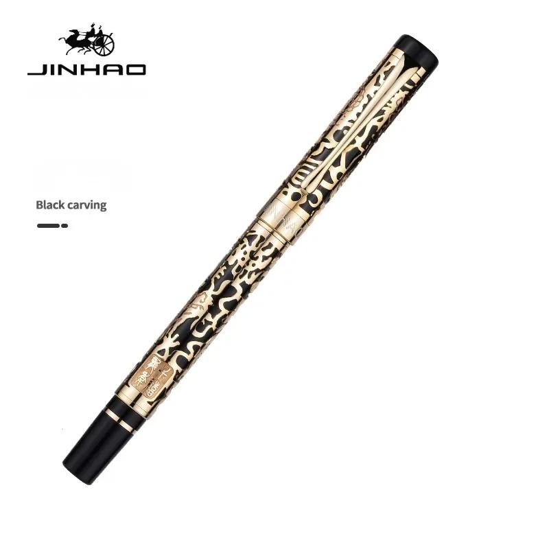 Jinhao 5000 Роскошная Металлическая Перьевая Ручка Красивая Резьба с Текстурой Дракона Деловые Офисные Школьные Принадлежности Канцелярские Товары PK 9019