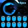 4 новых флуоресцентных колпачка для ниппелей шин в виде черепов, модные светящиеся колпачки для ниппелей колесных дисков, подходящие для автомобилей