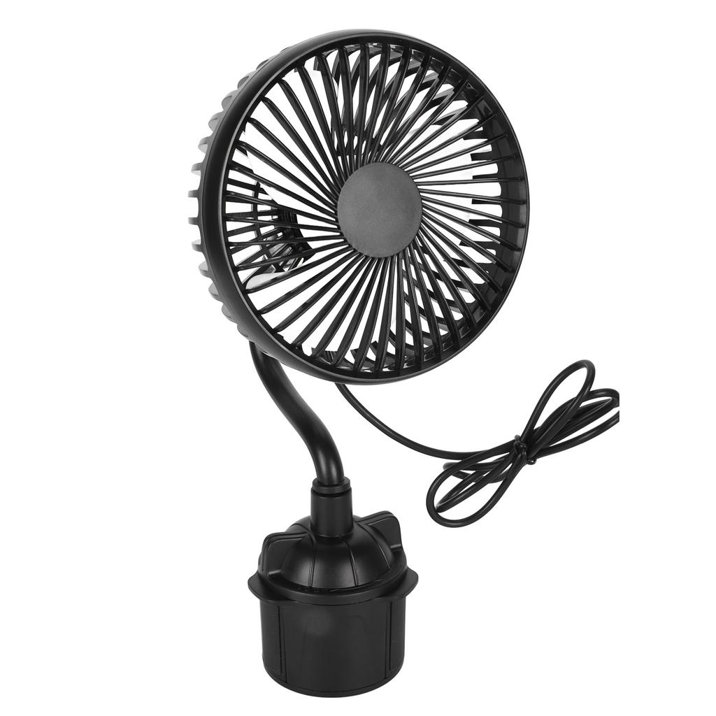 Car Fan Powerful Low Noise 3 Speeds Adjustable Portable USB Powered Fan with Gooseneck for Car Trucks RVs Bus