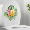 Тропические листья Цветочная наклейка на унитаз Съемная самоклеящаяся водонепроницаемая ПВХ Гостиная Ванная комната Настенное искусство Цветочная крышка унитаза Украшение Наклейка