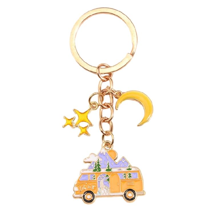 Pack of 2 Camping Car Keyrings Alloy Keychain Set Stylish Car Shape Bag Pendant Bag Accessory for Camping Lover Present