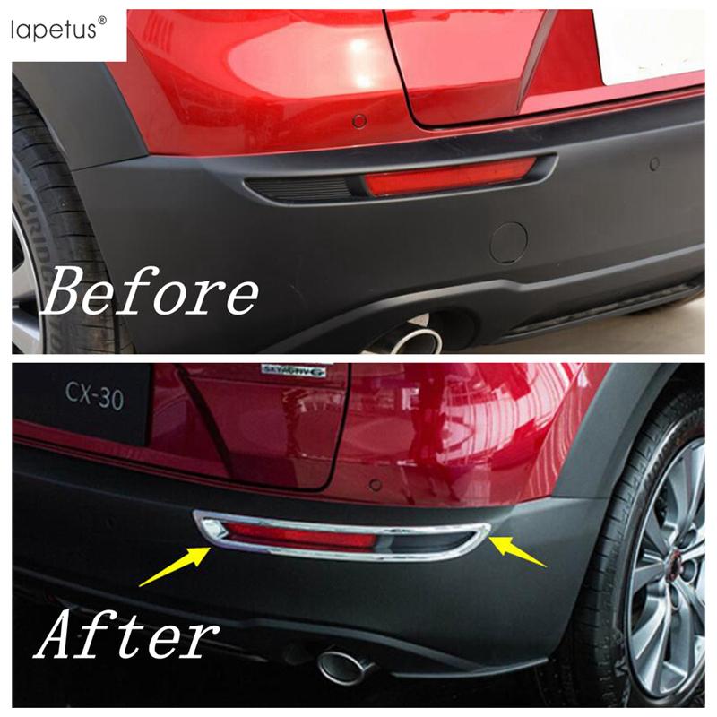 For Mazda CX-30 - 2025 Car Front Rear Fog Lamp Decorative Light Bar Eyebrow Cover Trim ABS Chrome Carbon Fiber Accessories