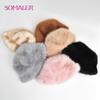 SOMALER Colorful Faux Fur Bucket Hats for Women Plush Bleaching and Dyeing Color Cap Fashion Warm Fluffy Faux Fur Furry Bucket Cap