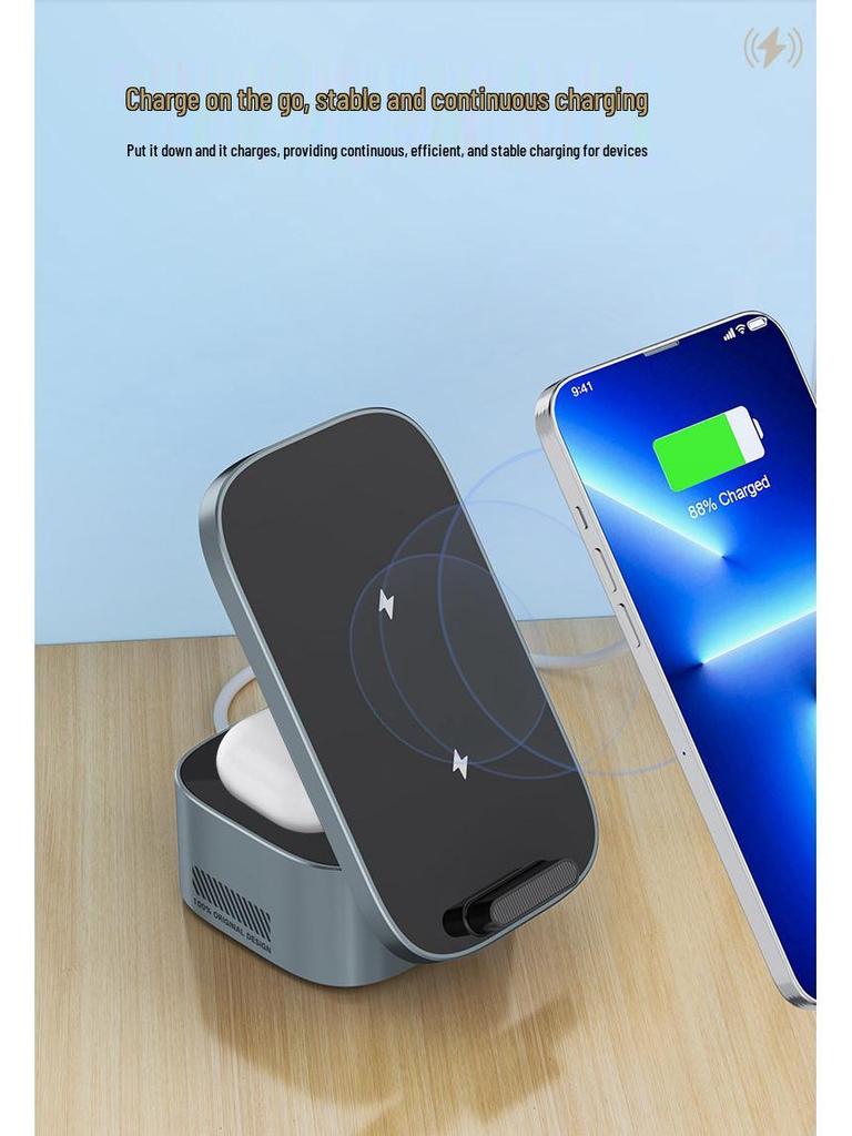 Складная беспроводная зарядная станция 3-в-1 для iPhone, AirPods и Apple Watch