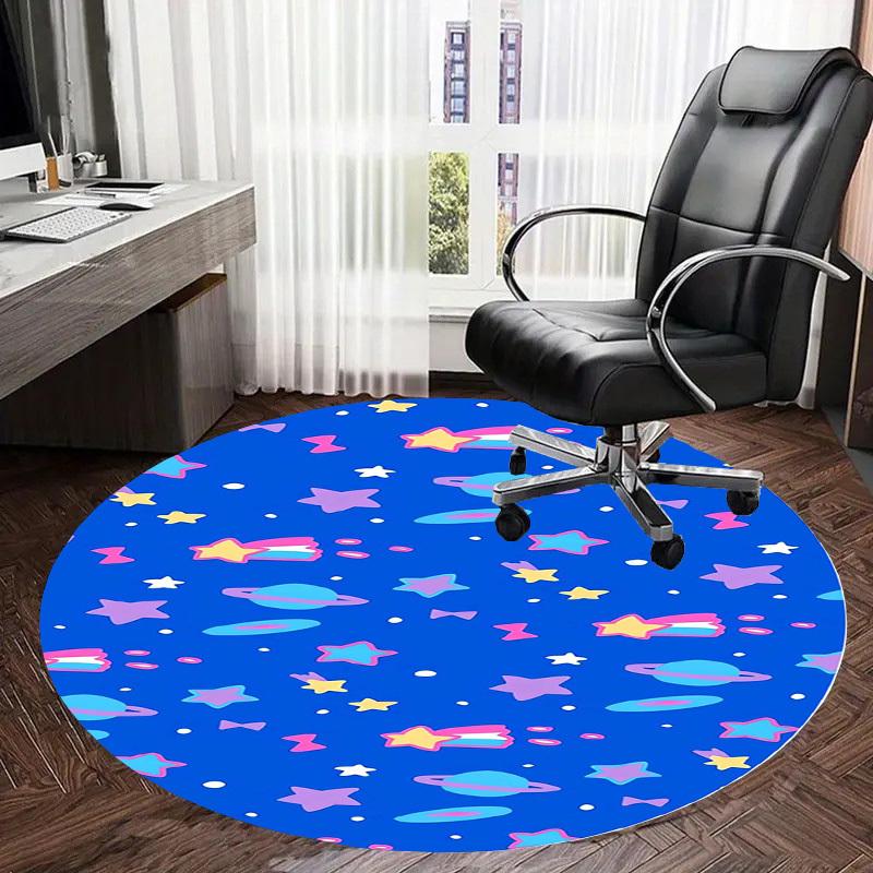 1pc Office Carpet Chair Mats Space Stars Planets Universe Pattern Perfect for Decorating Office Chairs, Living Rooms, Or Bedrooms