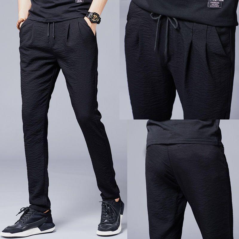 Мужские быстросохнущие брюки Ice Silk: Дышащие, облегающие, свободные, повседневные спортивные брюки