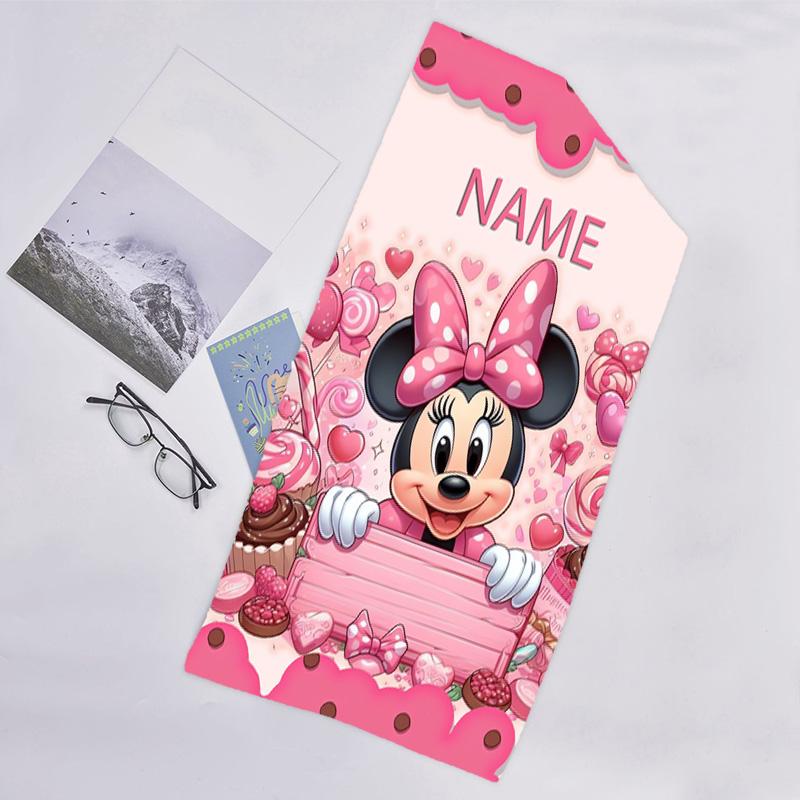 1pc Minnie5 Beach Towel with Custom Name, Beach/Swimming/Bath/Picnic/Camping Towel, Suitable for Seaside Beaches