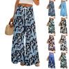 Женские летние брюки-палаццо в стиле бохо с высокой талией, широкие повседневные брюки с цветочным принтом и карманами