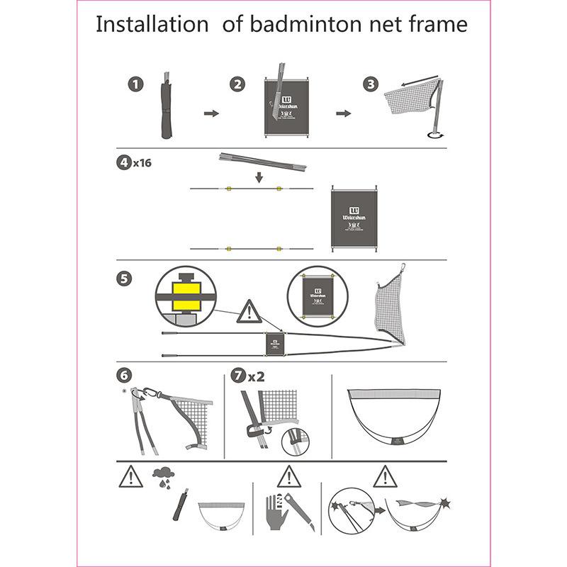 Badminton Grid Frame Portable Mobile Folding Simple Badminton Bracket