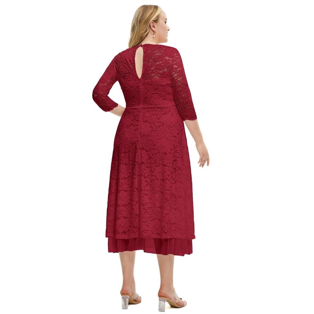 Женское платье больших размеров, кружевные вечерние платья, платья подружки невесты высокого качества