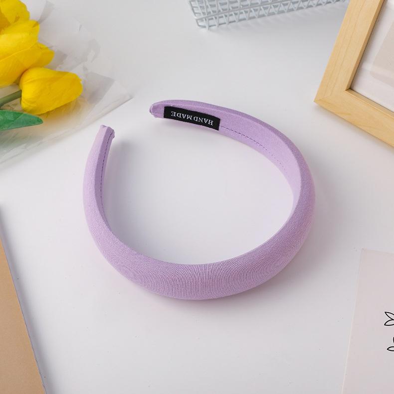 Korean Hair Band Solid Color Sweet Sponge Headband Thickening and Heightening Headband Fashion Hairband Hair Accessories