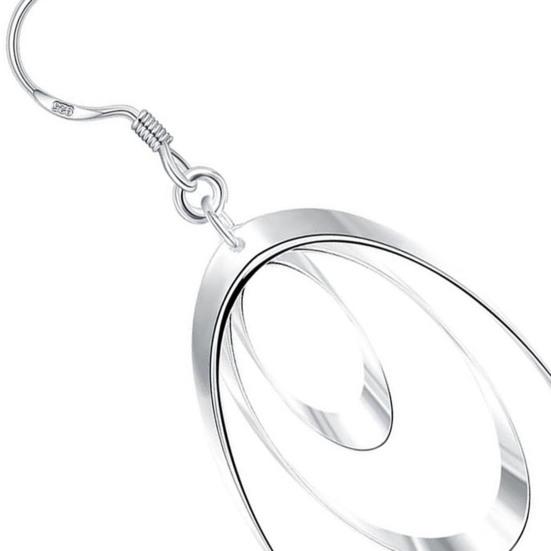 1 пара висячих сережек, декоративные антиаллергические блестящие серьги с 3 кольцами, длинные, с подвесками для банкета