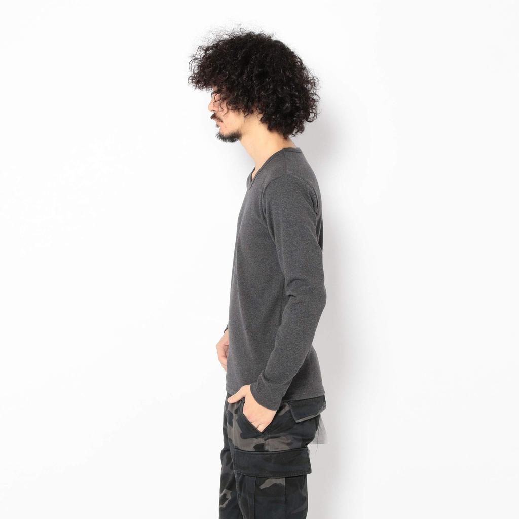 AVIREX DAILY RIB V-NECK TEE 6153480 men's M black