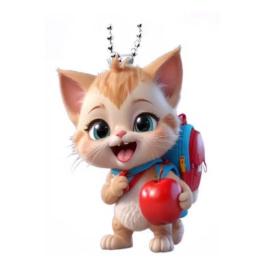 Cat Pendant Car Ornament Hanging Realistic Animal Cat Rearview Mirror Hanging Decor Acrylic Car Charm Party Festival Gift for Car Lovers