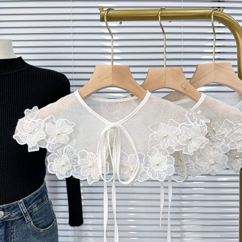 Белый Женский Кружевной Воротник Аксессуары для Одежды Платье Блузка Декор Накидка Ложные Воротники