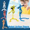 1 Set Robot Action Figure with Stand Accessories Multi-jointed Movable 3D Printed Robot Model Articulated Dummy Figurine Desktop Decoration