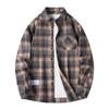Men Shirt Plaid Loose Street Long Sleeve Casual Shirt Black Oversized Soft Shirt Spring Autumn