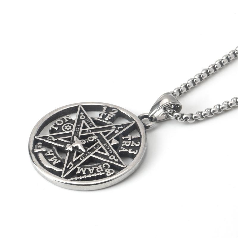 Индивидуальное ожерелье из тибетской нержавеющей стали 316L с пятиконечной звездой и пентаграммой в форме тетраграмматона для женщин или мужчин