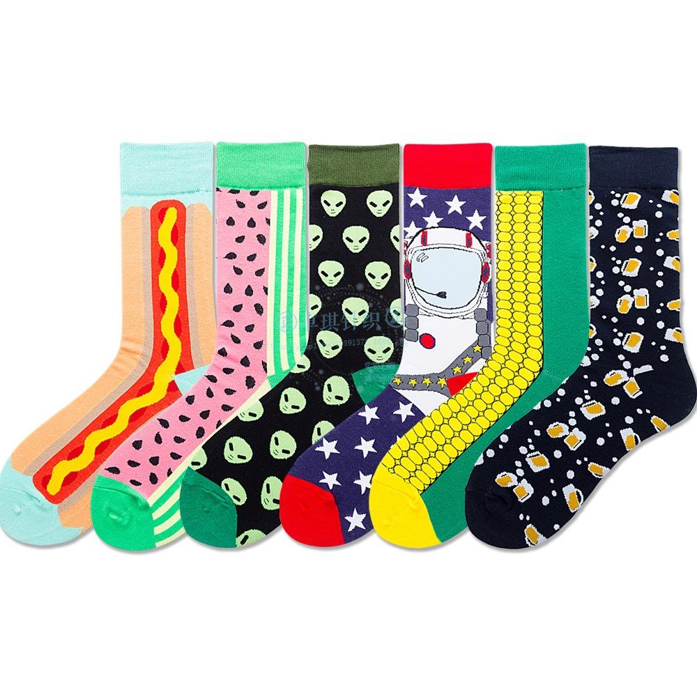 New INS Beer Corn Men's and Women's Socks Watermelon Dog Sushi Tide Socks Dog Socks Comfortable Breathable Socks