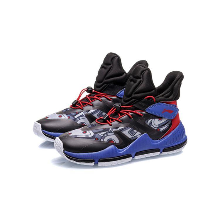 Баскетбольные кроссовки Li Ning Flying Falcon с нескользящей подошвой, износостойкие, детские, черные, синие, красные, YKBQ036-3