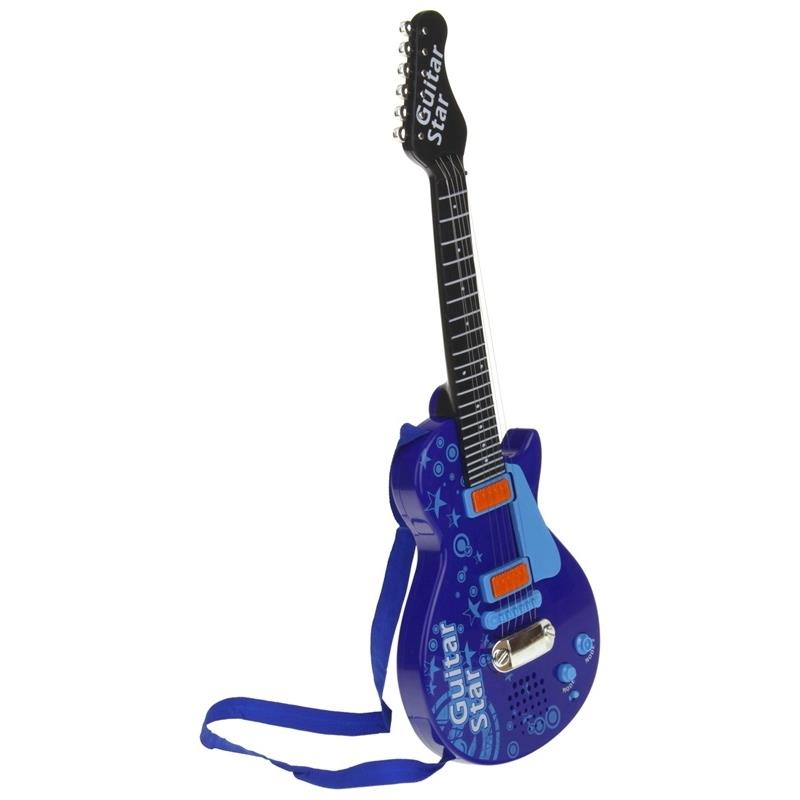 Gitara Elektryczna Dla Dzieci Rockowa 6 Metalowych Strun Instrument Muzyczny