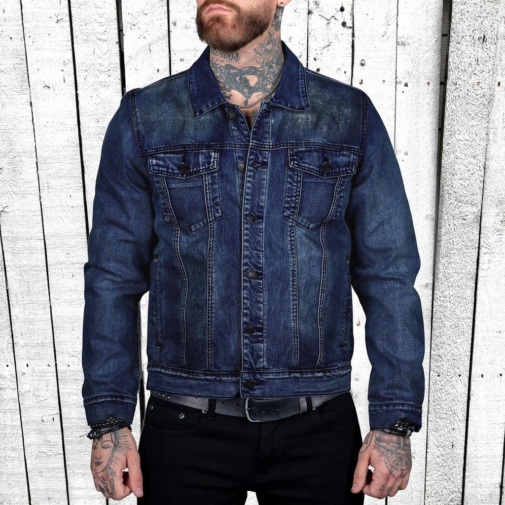 Men's Denim Jacket Cotton Fashion Casual Slim Fit Jacket Men's Denim Jacket