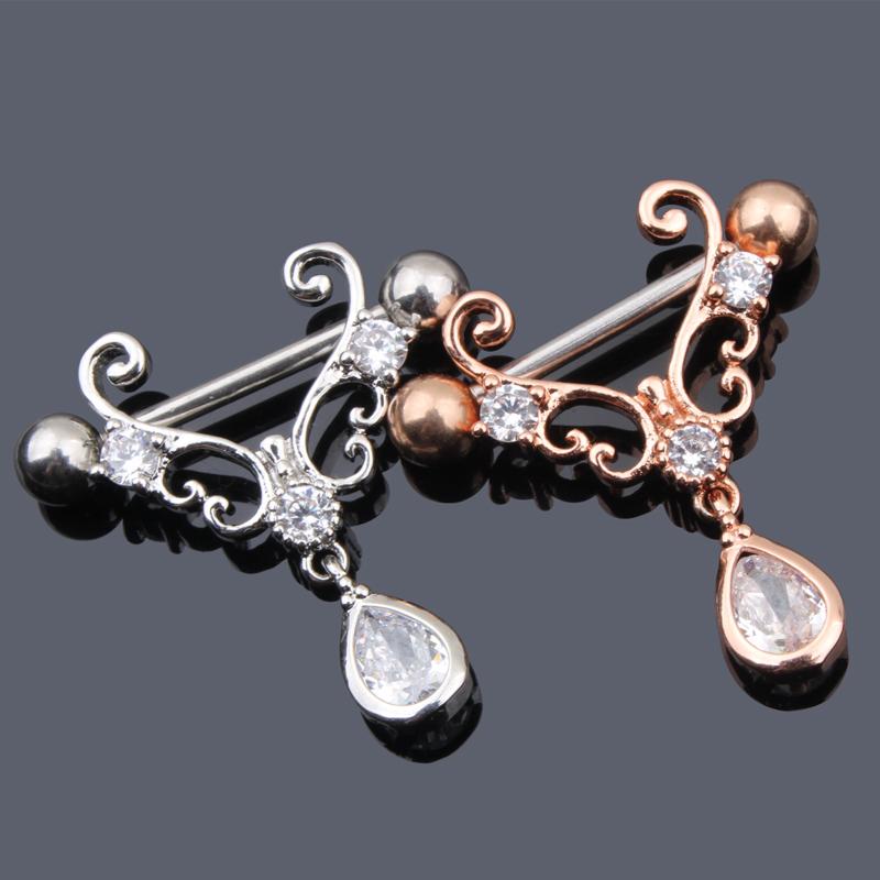 Set of 10 316L Surgical Steel Girl Nipple Rings Fashion Zircon Big Jewelry for Women for Weddings