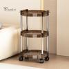 Стеллаж для хранения вещей, многоуровневая тележка с вращающимися на 360 градусов колесами, прочный несущий органайзер для косметики в ванной, полка большой емкости