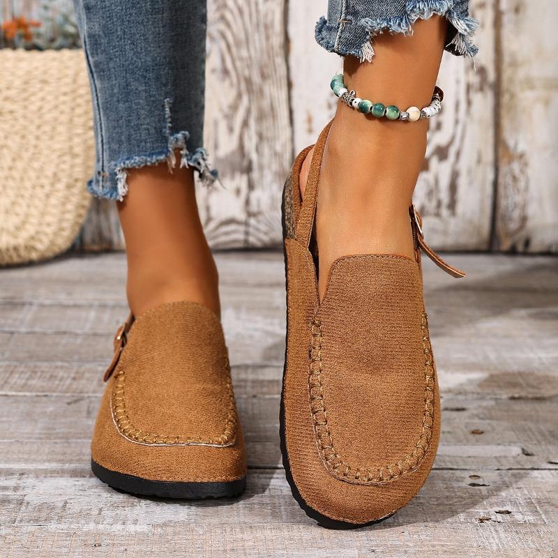 Новая женская обувь с большим носком и открытой пяткой, удобная замша на мягкой подошве, ретро-стиль