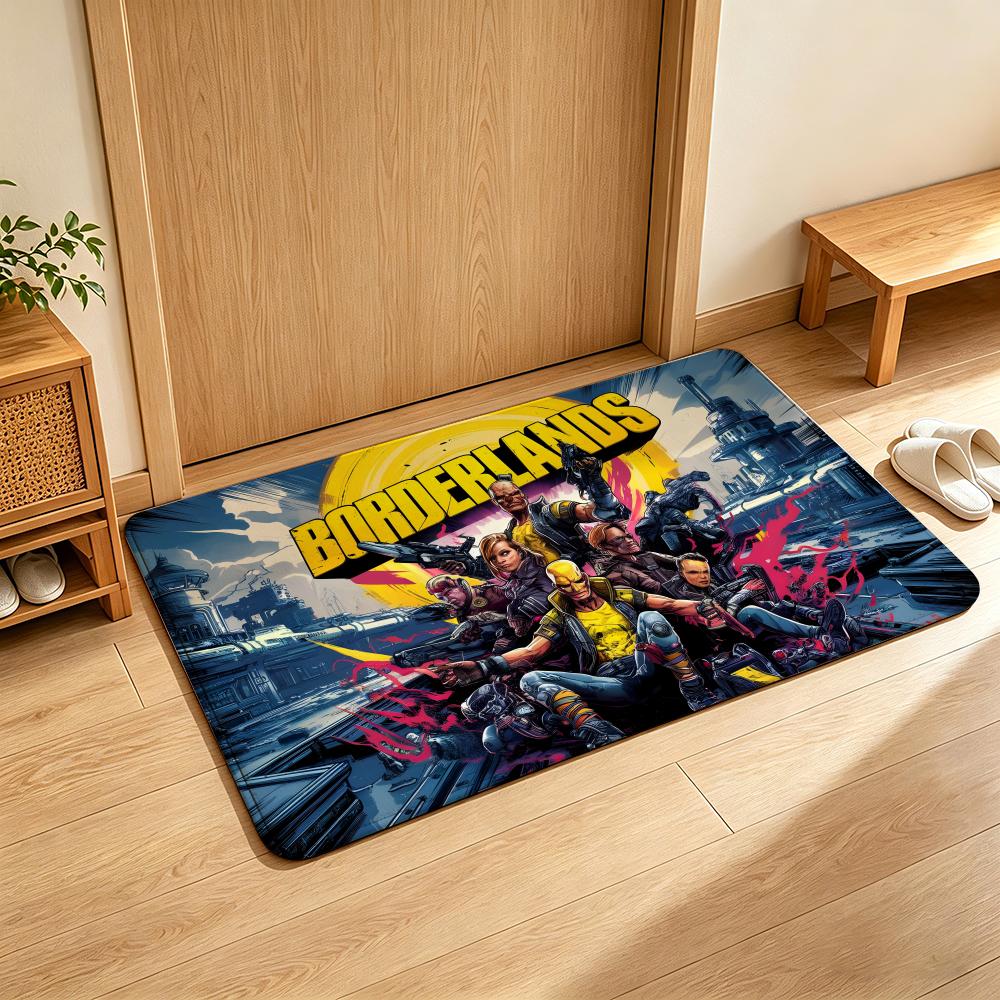 Game B-Borderlands Floor Mat Soft Flannel Floor Mat Suitable for Entryways, Living Rooms, Bedrooms, and Bathrooms