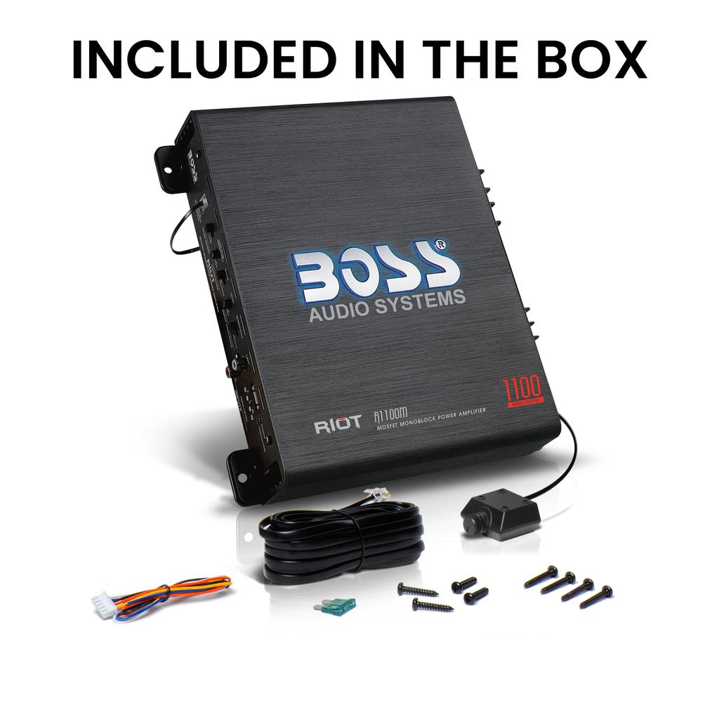 BOSS Audio Systems R1100M Серия Riot Автомобильный Аудио Усилитель для Сабвуфера 1100 Вт Моноблок Класс Стерео Усилитель со Стабильным Уровнем Ом MOSFET Мощность x x x x