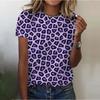 Summer O-Neck Short Sleeve Women's T-Shirt 3d Print Colorful Leopard Pattern T-Shirt Pullover Top Fashion Street Female Clothing